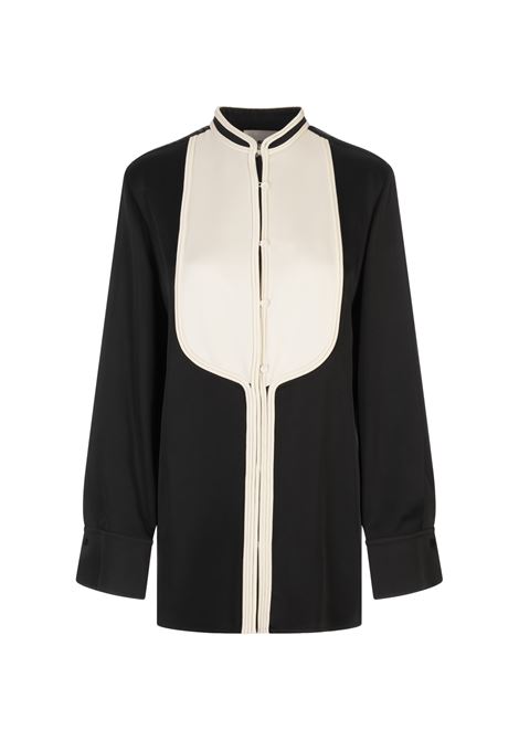 Camicia Nera Con Plastron a Contrasto JIL SANDER | J03DL0197-J76018001